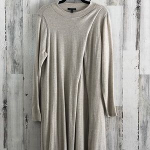 Eileen Fisher Jewel Neck Merino Wool Sweater Dress